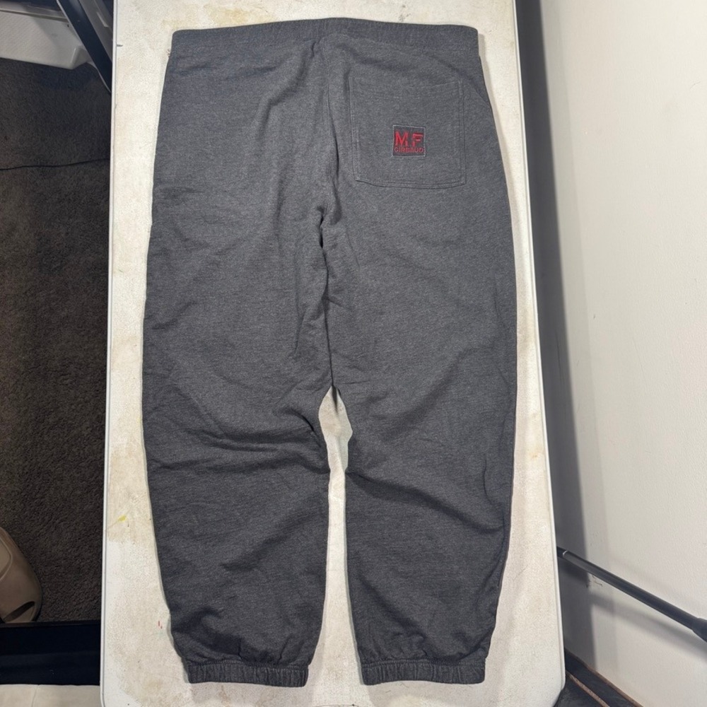 VTG Marithe Francois Girbaud Mens Grey Striped Fleece Sweatpants Ankle Zip XXXL